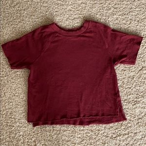 Aerie  cropped maroon t-shirt